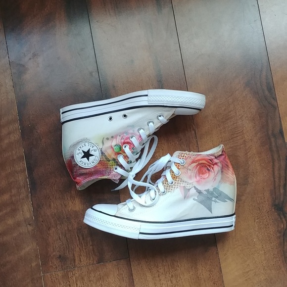 Converse Shoes - Abtract/Flower Pattern Converse Wedge Sneakers